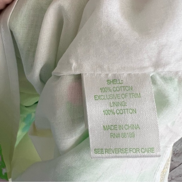 Lilly Pulitzer Green and White Patchwork Shift Dress 0 - Picture 5 of 7